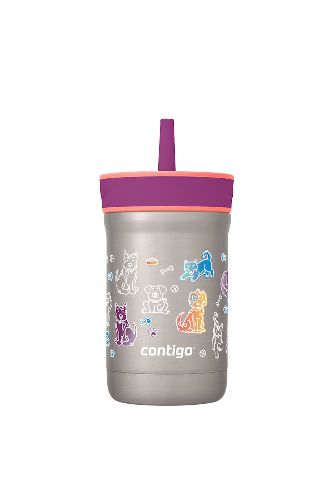 Kids Leighton Spill-Proof Stainless Steel Tumbler with Straw, 12oz A9